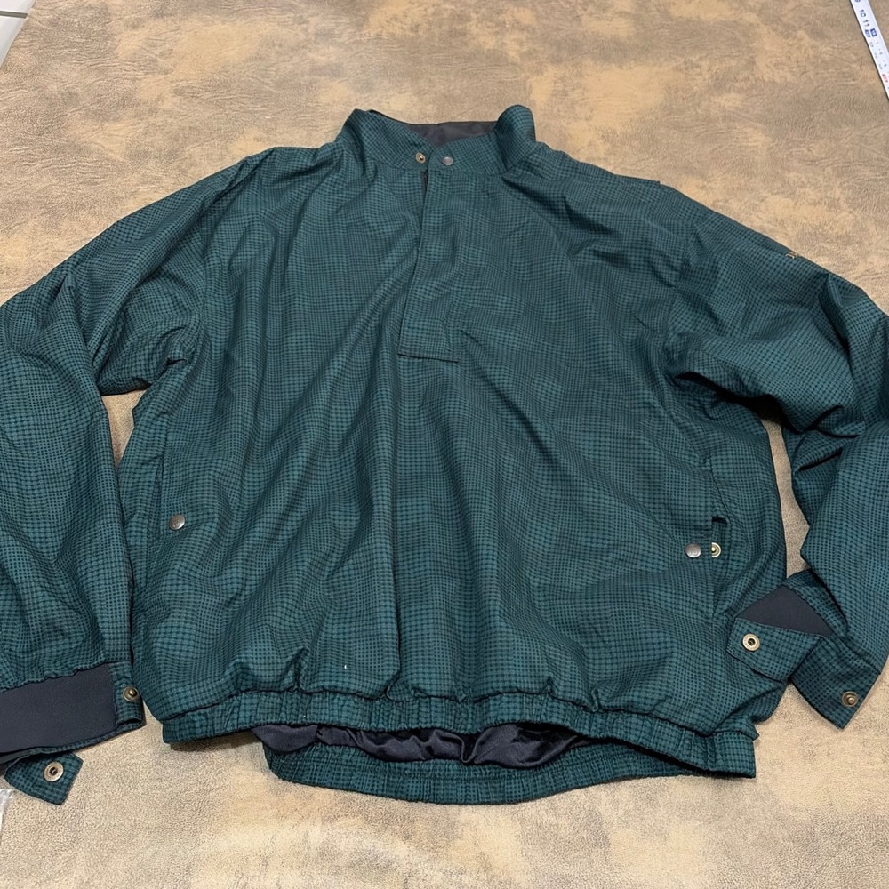 FootJoy DryJoys Golf Pullover Mens Large Green Microfiber Windbreaker Jacket